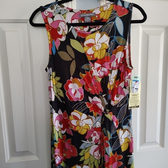 Kate & Mallory Printed Floral Sleeveless Knotted Gathered Maxi Dress M - Picture 2 of 8